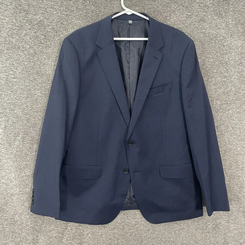 Bonobos‎ Suit Jacket Mens 44R Blue Wool Stretch Standard Fit Two Button Notch
